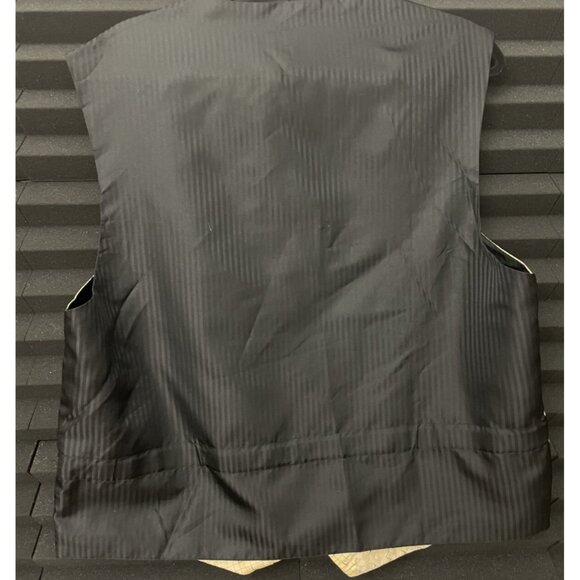 Moda Formal Wear Suit Vest Size Adult Large Mens Button light Yellow White - Picture 11 of 11